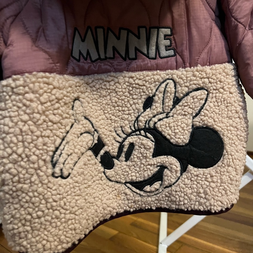 Disney Pink and Cream Minnie Mouse Puffer Jacket